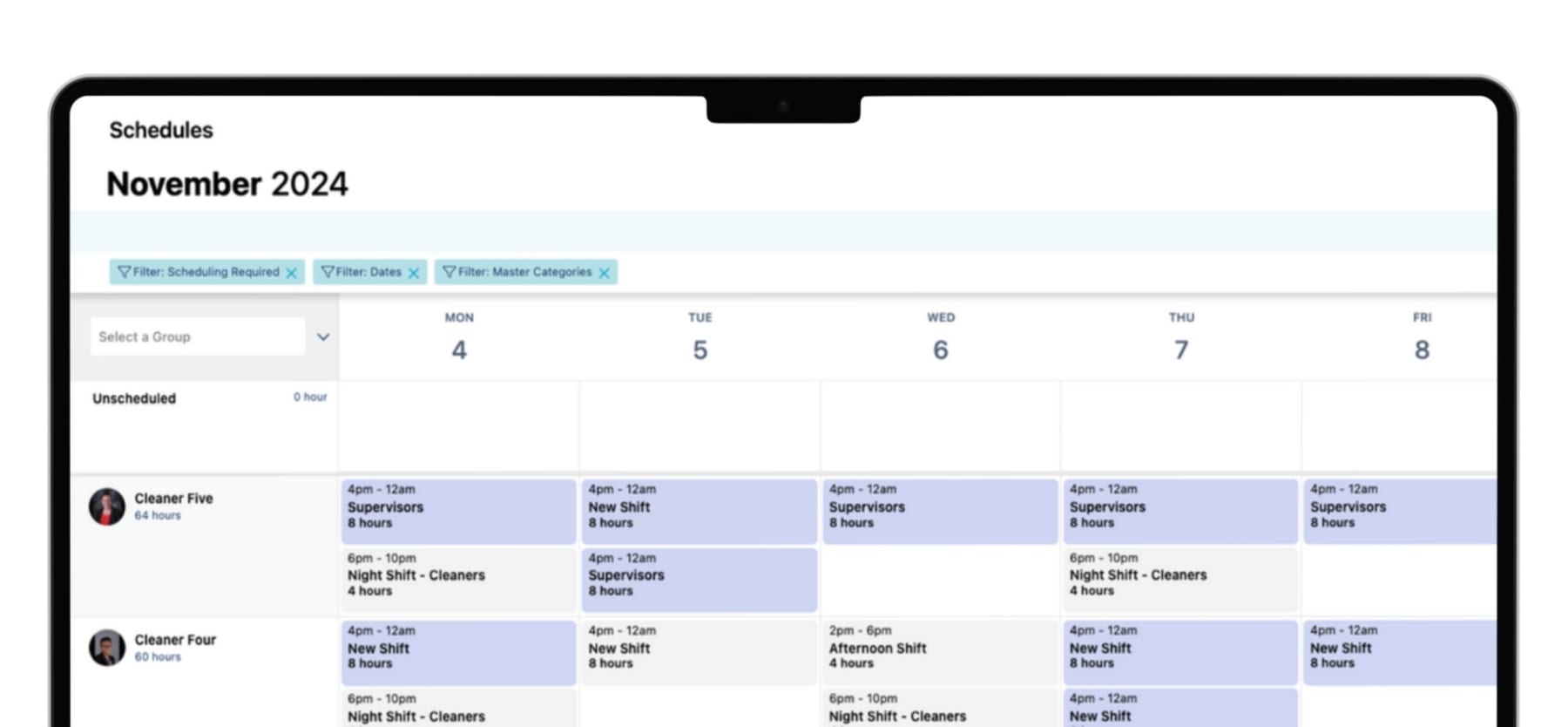Eaco Schedule View