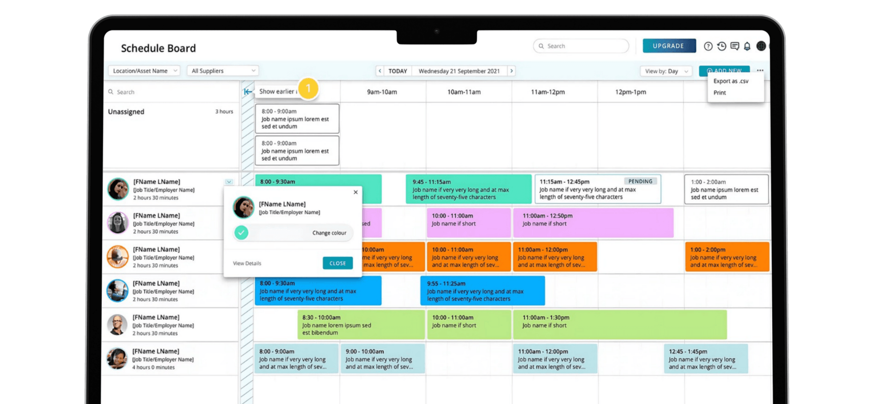 Eaco Schedule View
