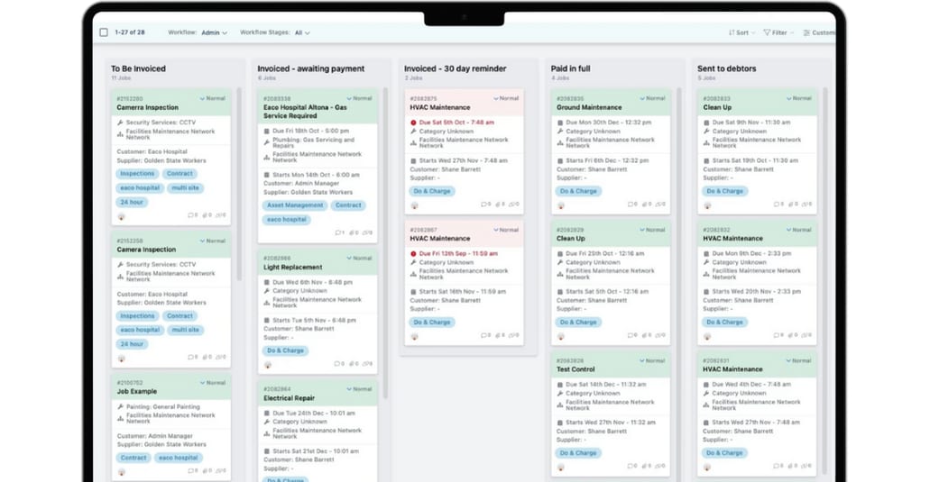 Eaco screenshot of Workflow Board